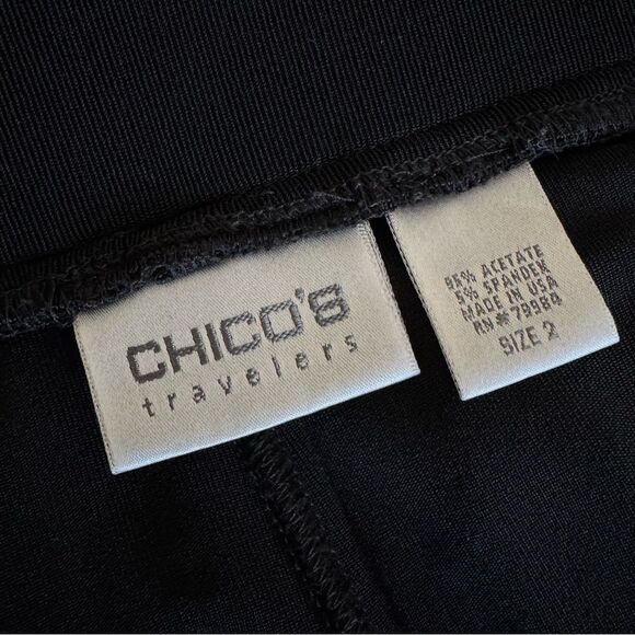 Chico's Wide Leg Crop Palazzo Pants in Black Size L/12 - Picture 5 of 5